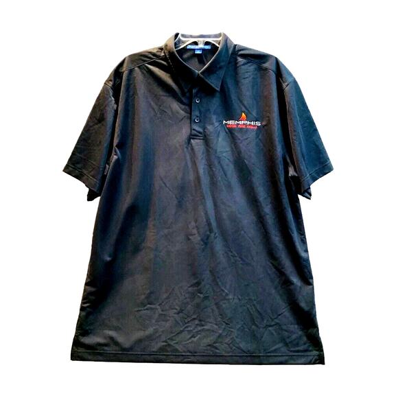 Port Authority Mens Shirt Polo XL Causal Black Memphis Wood Pellet Grill Logo - Picture 1 of 11